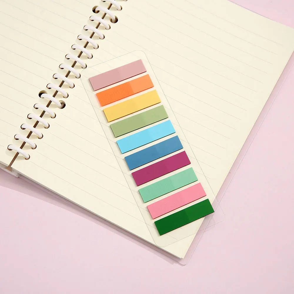 Vibrant Transparent Colorful Index Sticker Memo Pad - 200 Sheets Self-Adhesive Sticky Notes