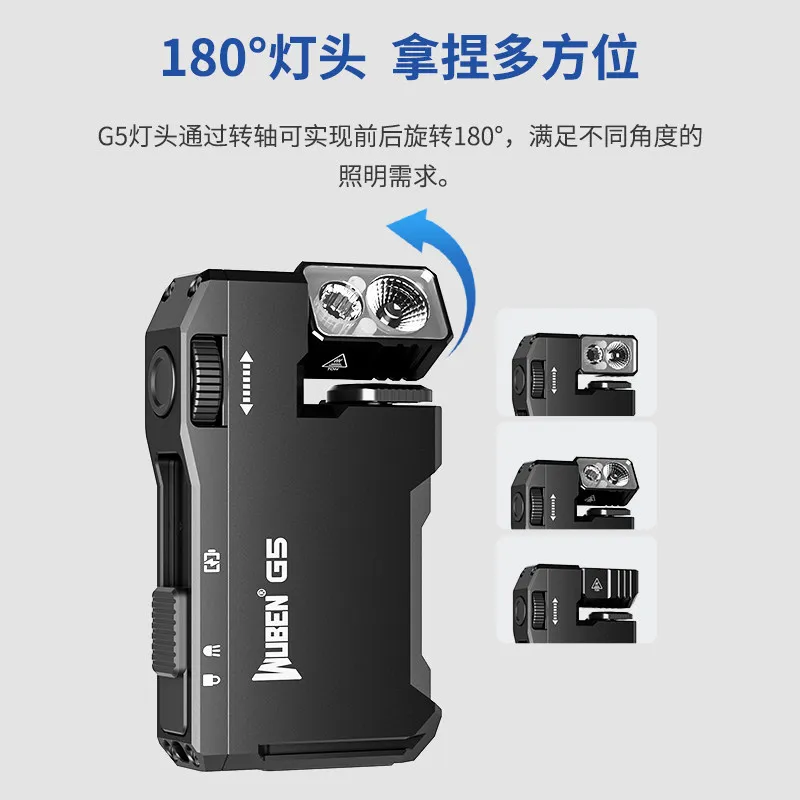 Wuben G5 충전식 EDC 마그네틱 손전등 어트랙션 400루멘 RGB 포켓 손전등 방수 손전등 에디션 헤드램프