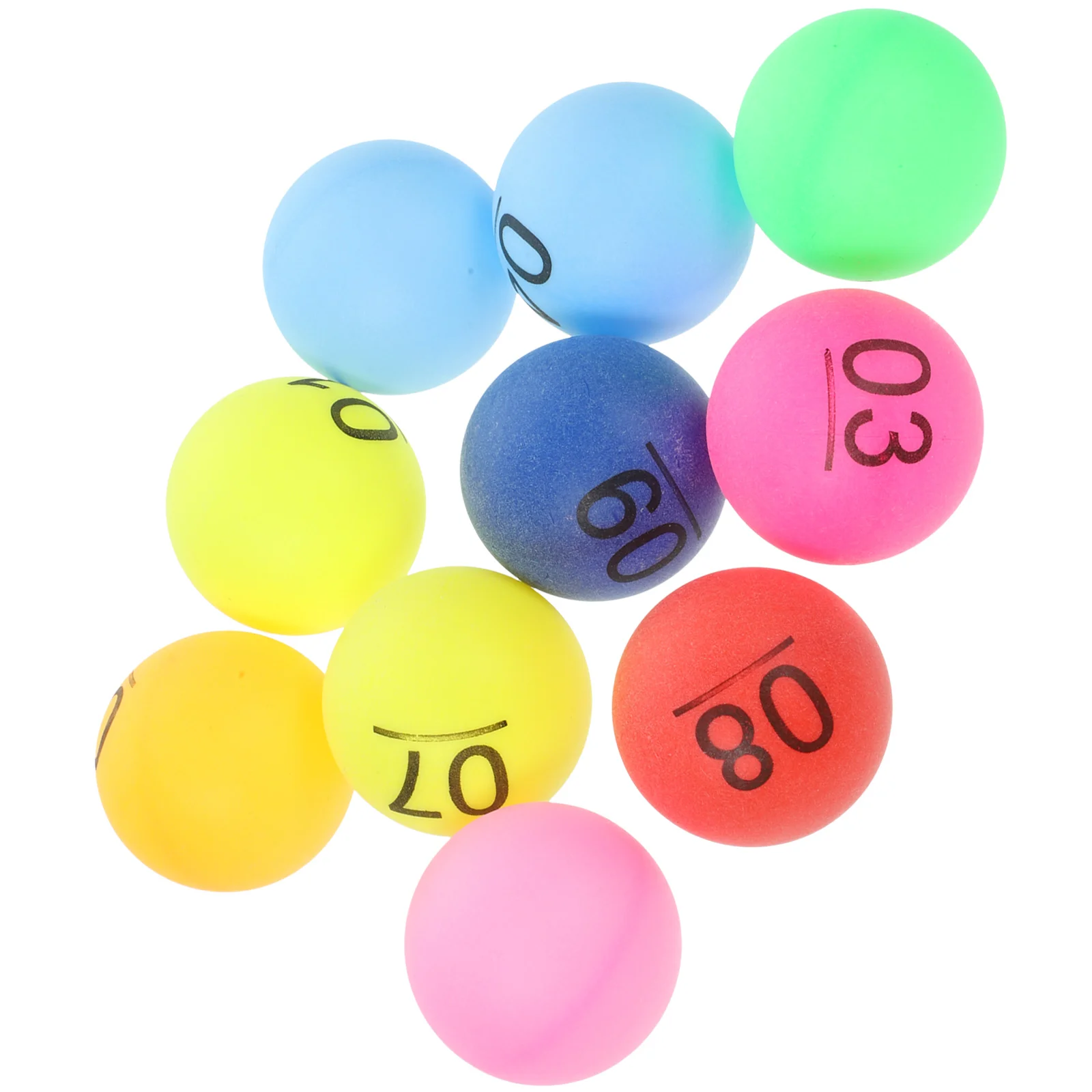 10 Pcs Color Number Ball Lottery Box Selection Party Lucky Draw Table Tennis Game Balls for Entertainment Numbered Pp Portable