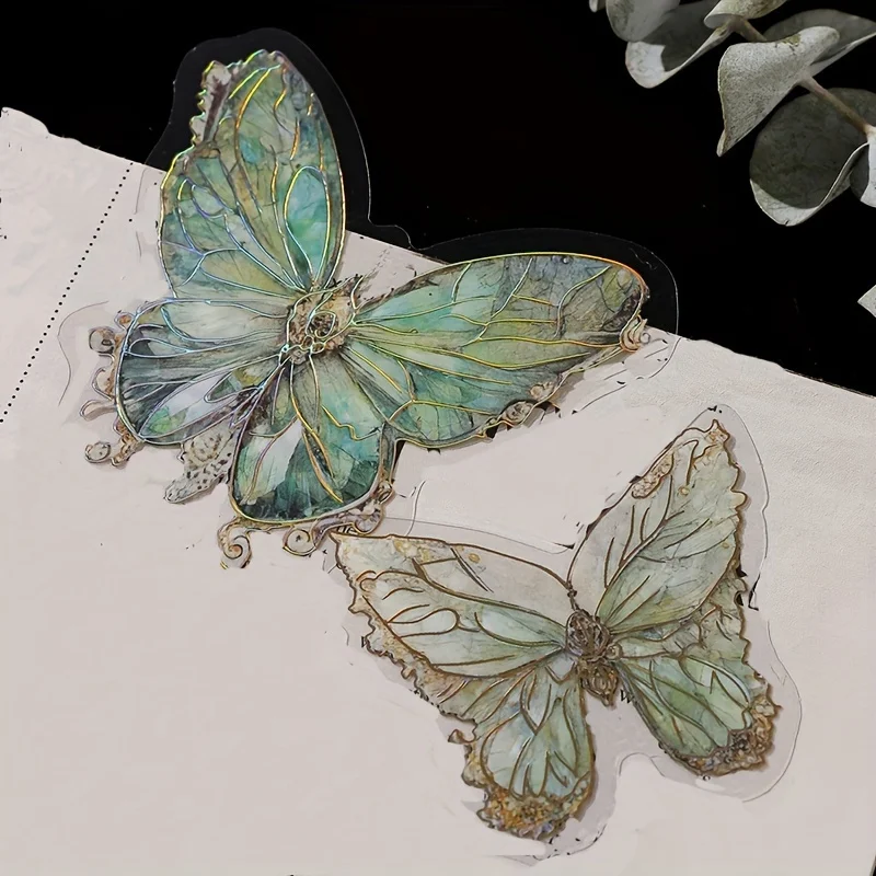 Butterfly Cut Stickers Pack - DIY Handmade Adhesive Decorative Set for Journals and Creative Stationery