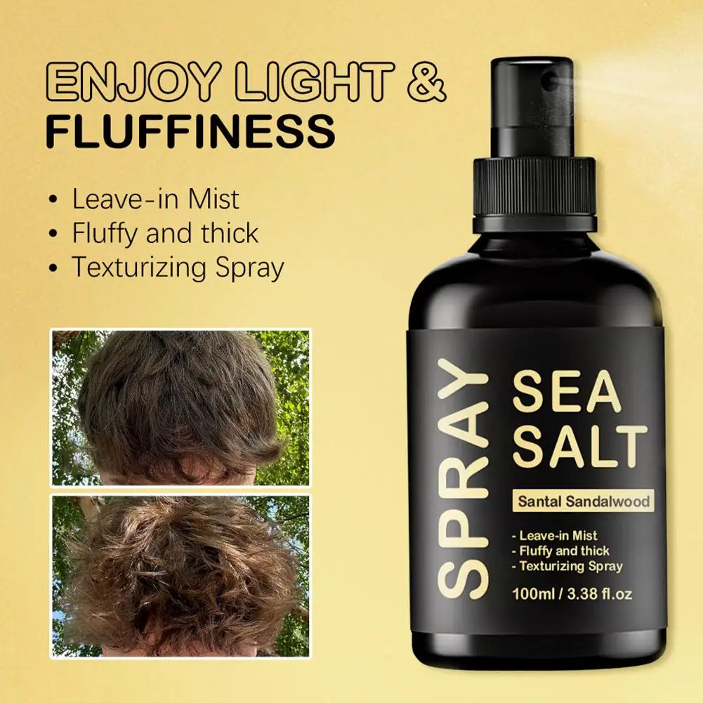 Men 100ML Sea Salt Hair Styling Spray Improving Volumizing Texturing Natural Sea Salt Nourishing Fixing Care