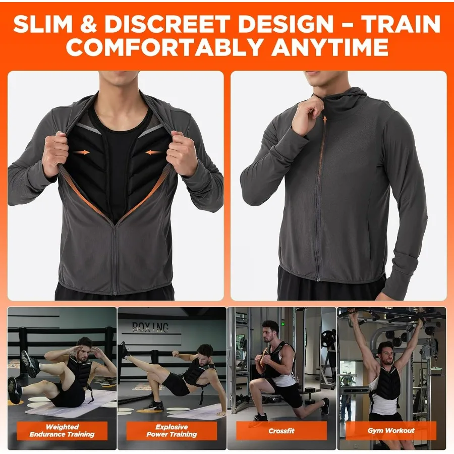 Weighted Vest for Men and Women with Reflective Stripes 15LB Adjustable Buckle Straps Weight Vests for Strength Training, Runnin