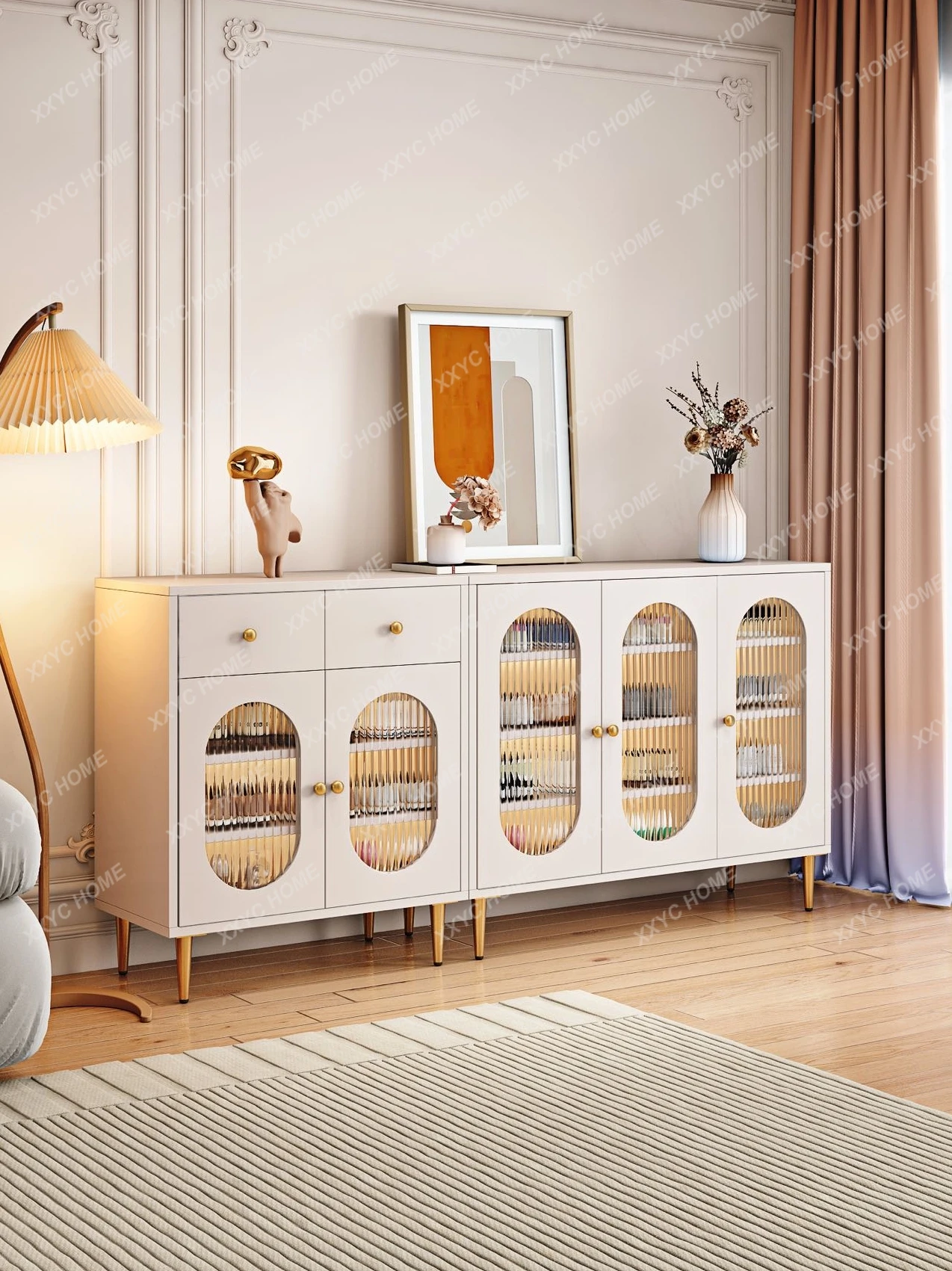 

Solid Wood Home Entrance Cabinet Integrated Storage Cabinet Modern Simple