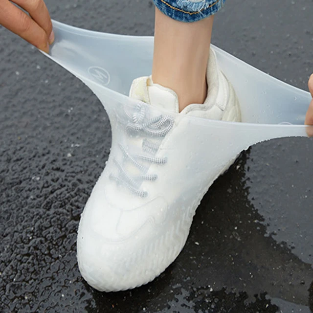 Couvre-chaussures de pluie en silicone imperméable, bottes de pluie hautes,  protecteur de chaussures antidérapant, chaussures épaisses réutilisables  pour l'extérieur - AliExpress