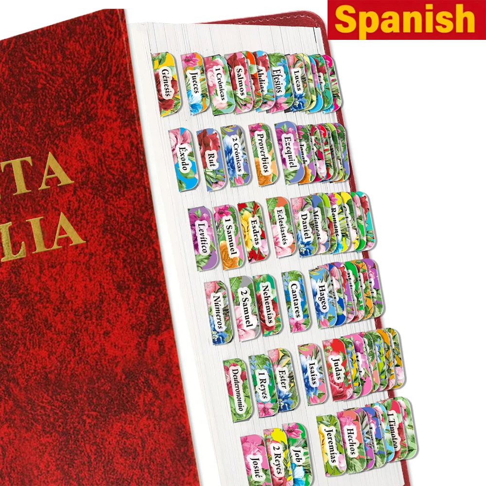 75pcs Spanish Bible Indexing Tabs Bible Tabs Sticky Tabs For Old And New Testament Book Labels