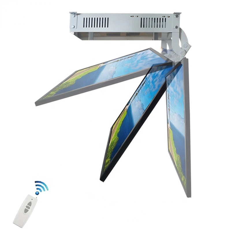 Controllo Wireless Da 55 A 75 Pollici Motorizzato Flip Down Dal Meccanismo Di Sollevamento Tv A Soffitto Con Staffa Di Montaggio Tv