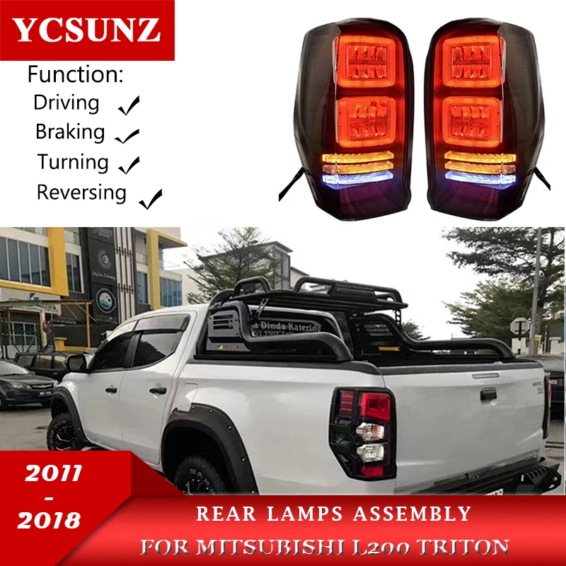 

Rear Lamps Assembly For for Mitsubishi Triton L200 2019 2020 2021 Full LED Strada Tail Light with Turn Signal Parking Light