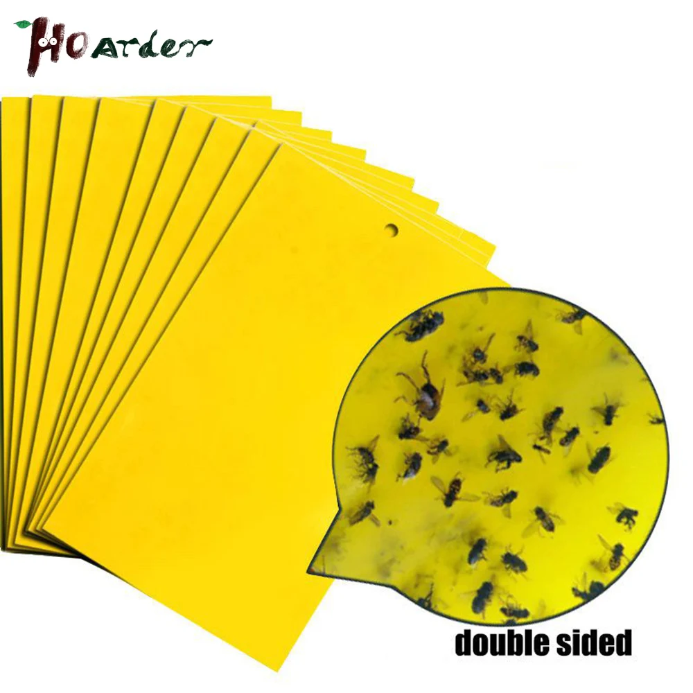 Strong Sticky Board Trappole Per Mosche Di Frutta Bugs Yellow Sticky Board Controllo Dei Parassiti Insetto Killer Carta Per Colla Su Due Lati 20 Pezzi