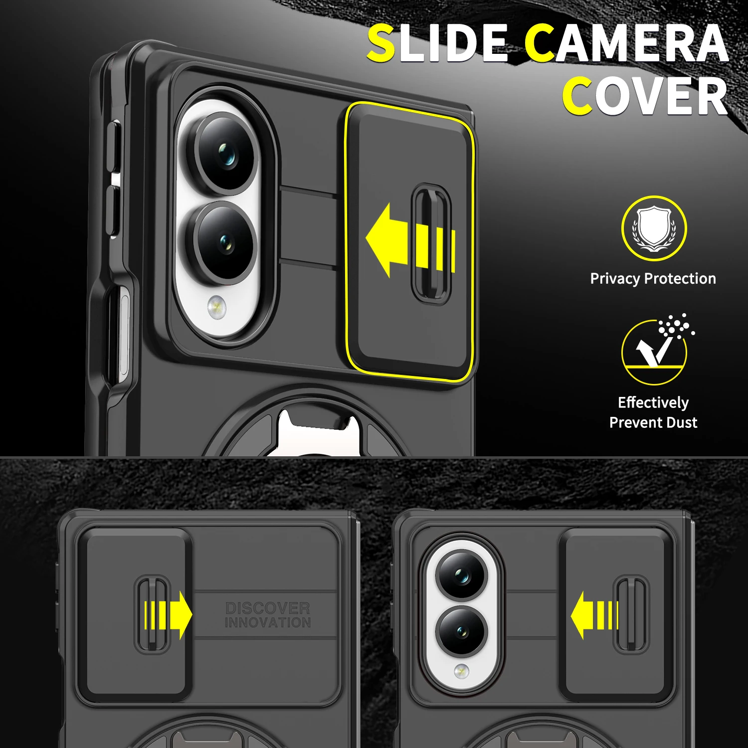 360° Rotating Magnetic Phone Case with Folding Bracket - Anti-Drop & Shockproof Protective Cover