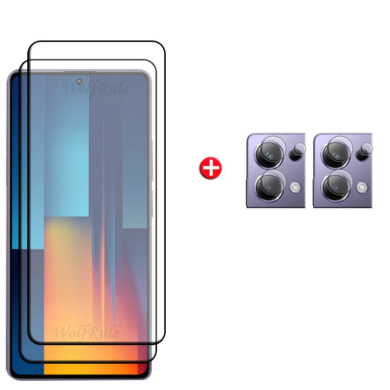 Universal 6-in-1 Tempered Glass Screen Protector with Full Glue Cover and Lens Protection