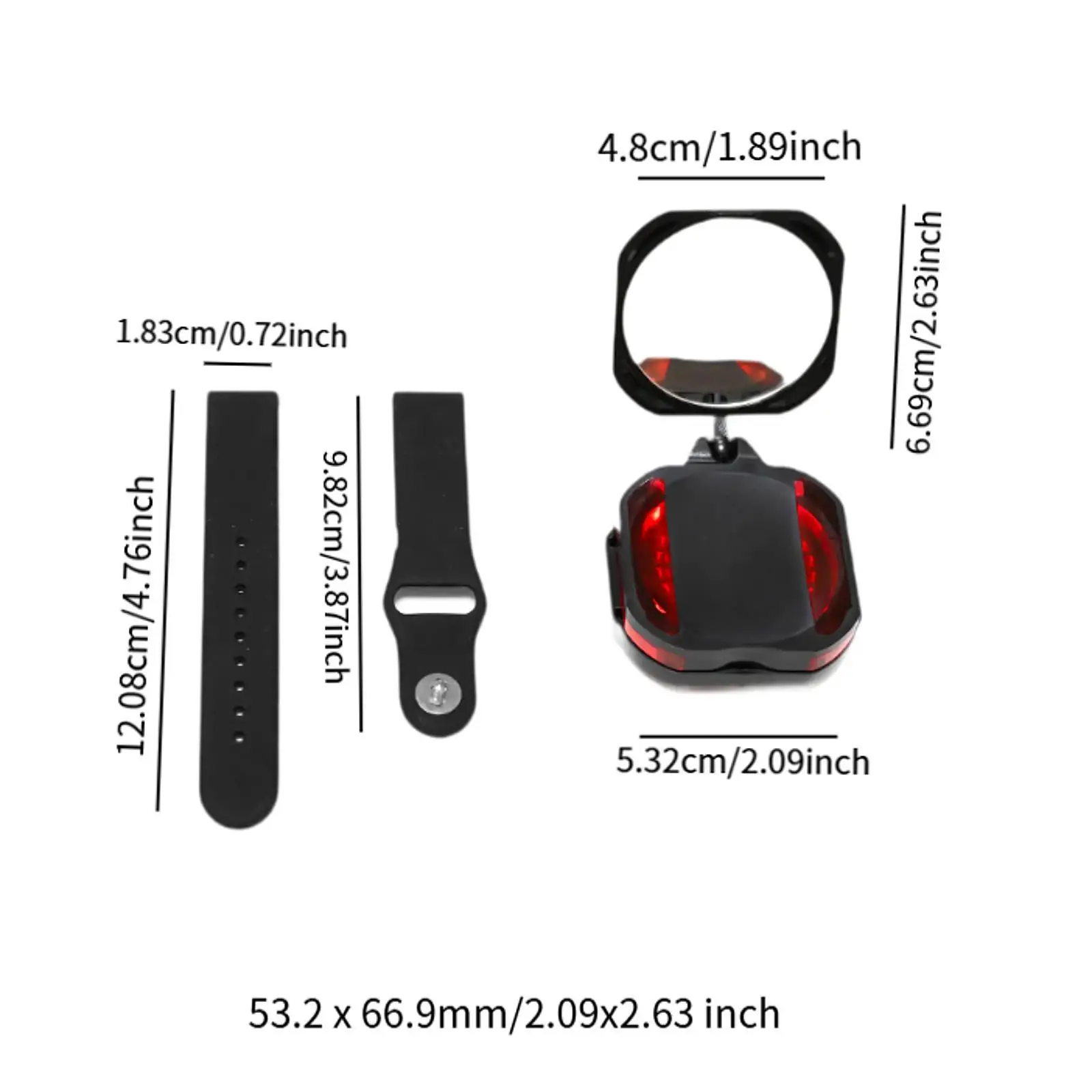 자전거 백미러 손목밴드 암밴드 거울 탈부착 스트랩 산악 도로 자전거용 360도 °   회전 가능한 손목밴드 자전거 후방 카메라
