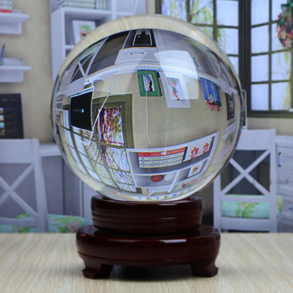 

80 MM Solid Sphere Crystal Ball Display Shelves Stand Bamboo Feng Shui Show Rack