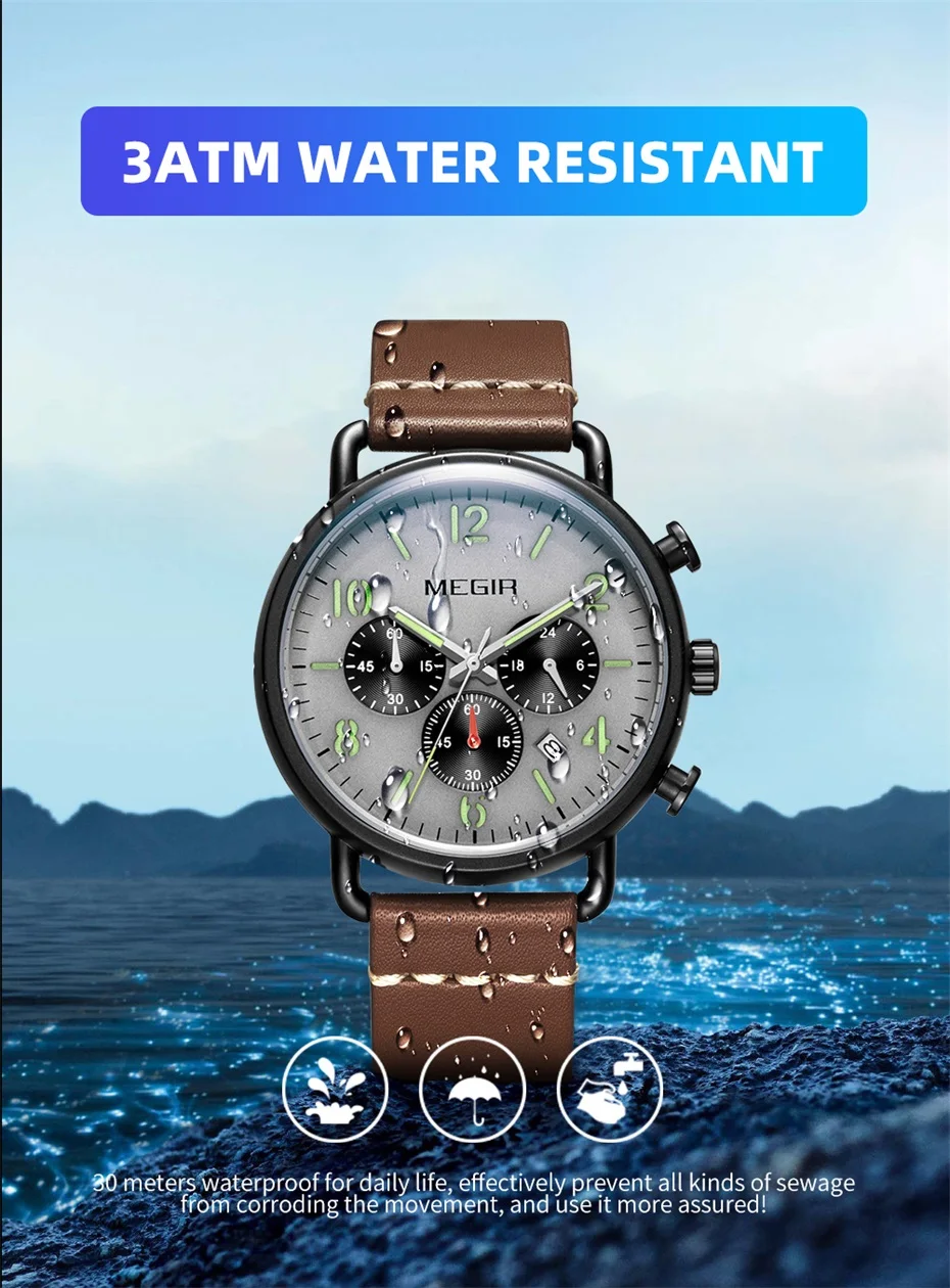 Herrenuhr, Luxus-Sport-Quarz-Armband, Stahlgeflecht, Business-Casual-Uhr mit Kalender, Lederband, Mann_voghion.com