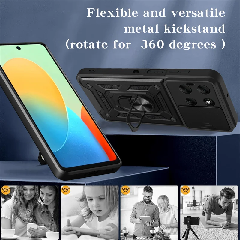 Armor Magnetic Bracket Case with Slide Lens Protector