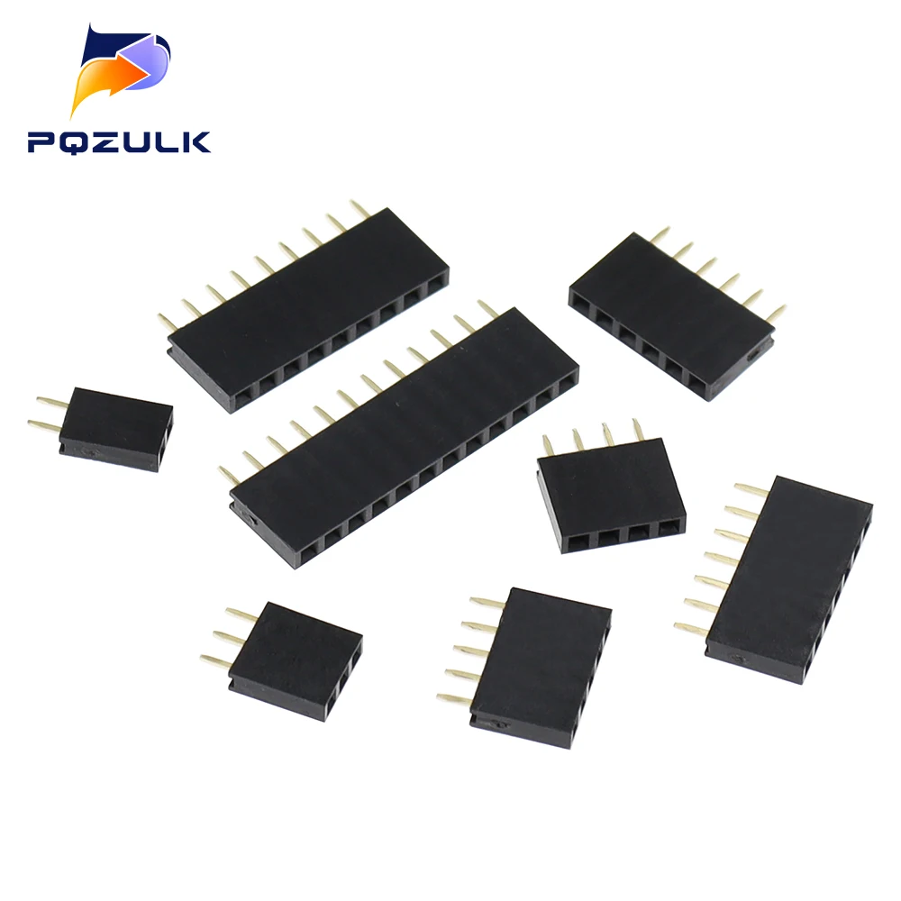 Pin Header 100PCS Single Row Female 2.54MM Spacing 2P-15P 40P