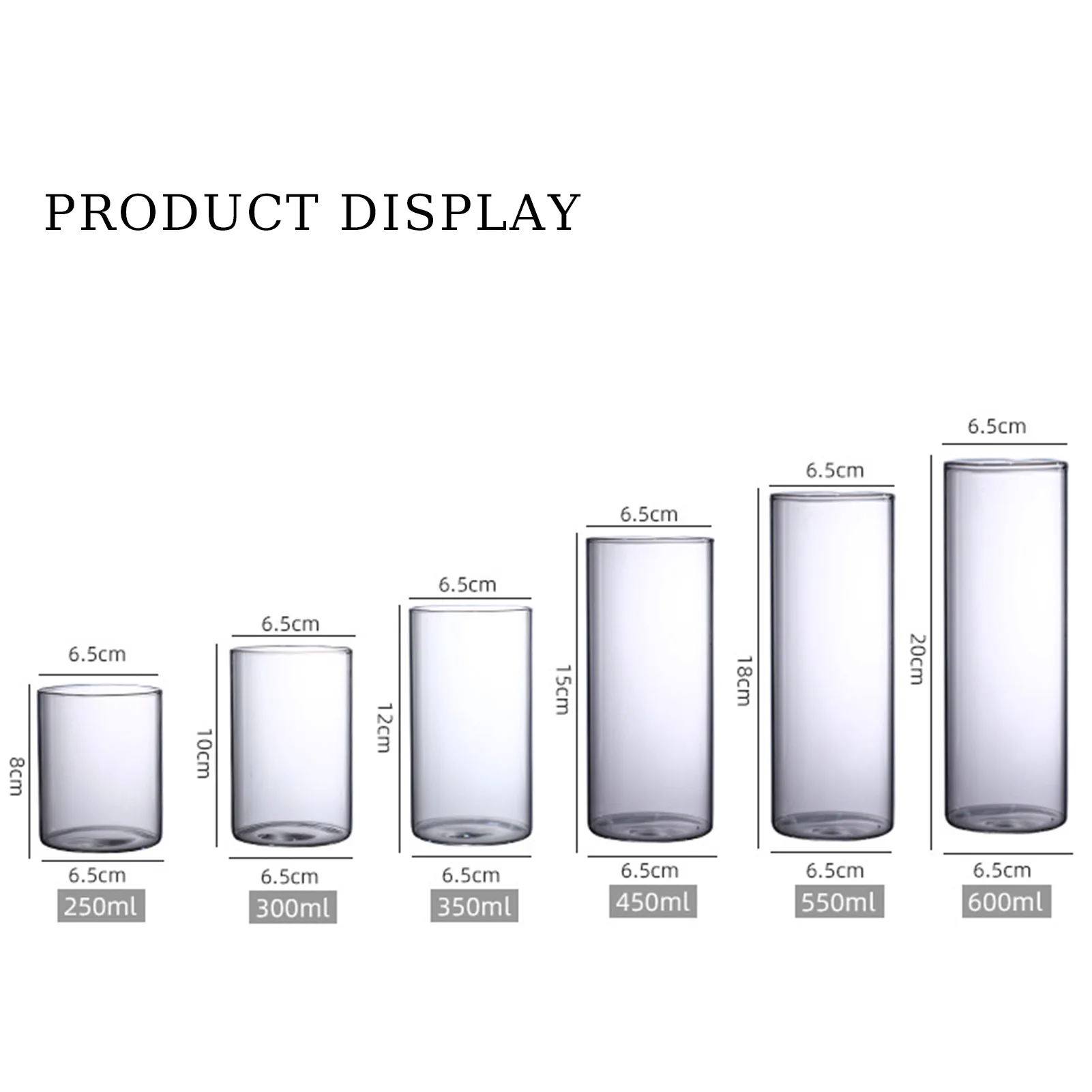 Transparent Glass Hydroponic Vase Modern Cylinder Flower Centerpiece Vases Use for Floral Wedding Home Decoration Candle Holders 5