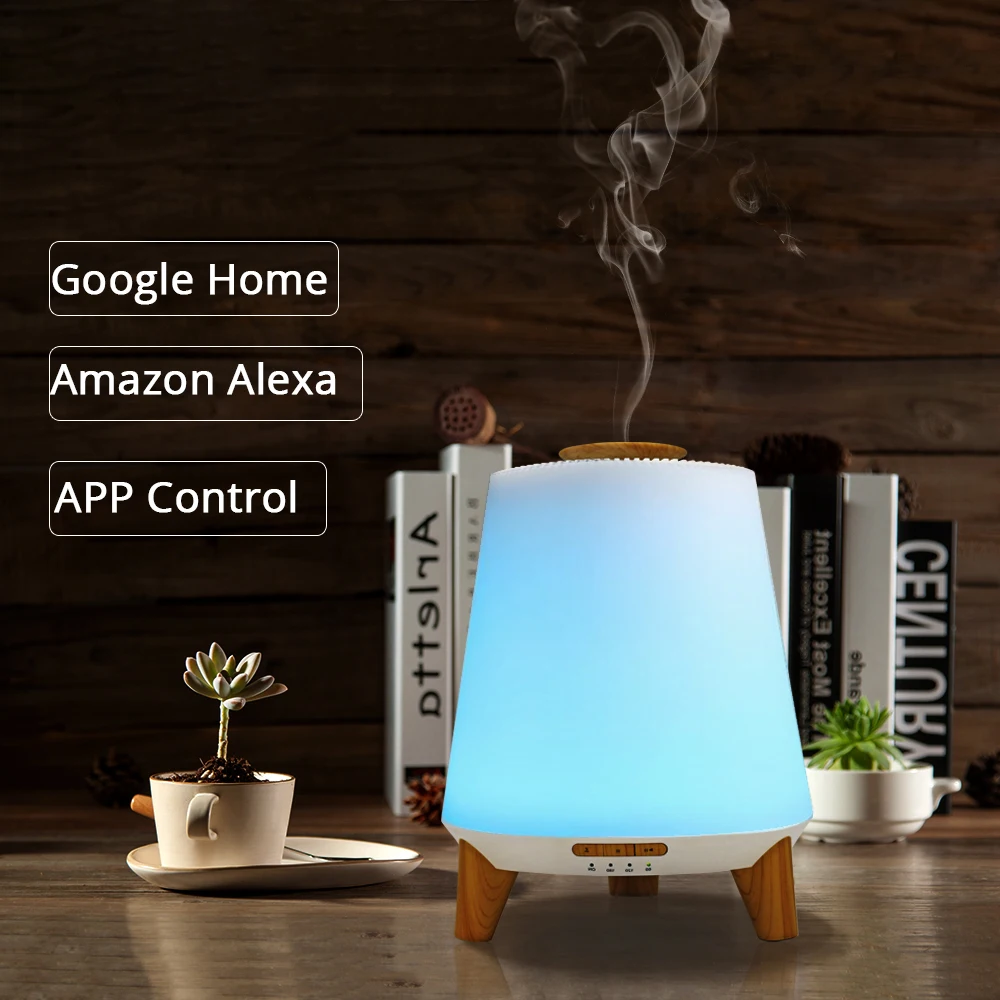 Smart Tuya Humidifier Essential Oil Aromatherapy LED Lamp Portable