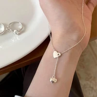 Collier pendentif coeur réglable en argent regardé 925 pour femme, tour de cou d'amour, cadeau de bijoux élégant pour fille, livraison directe, vente en gros 5