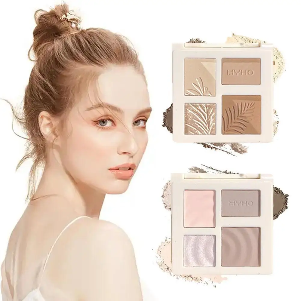 

4-color Matte Makeup Plate High Gloss Brightening Highlighters Makeup Plate Enhance All-in-one Outline Contouring Modify Sh T3T2