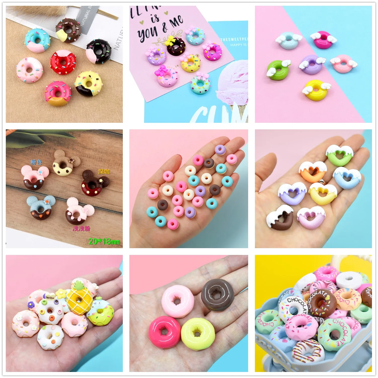 6/8/10pcs Mini Cute Candy Donut Doll Food Pretend Play Dollhouse Accessories Miniature Home Craft Decor Cake Kids Kitchen Toys 2