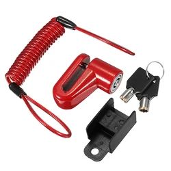 Premium Antitheft Steel Wire Disc Brake Wheel Lock (Red)