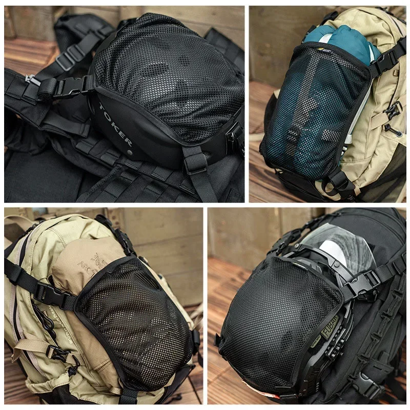 Tactical Helmet Bag Multi-Purpose Molle Storage Carrying Pouch Net Pocket for Hunting Airsoft Helmets Bag Tactical Backpack 3