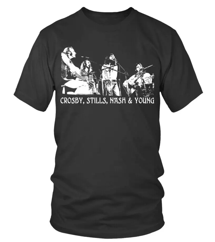 Crosby, Stills, Nash & Young T-Shirt David Crosby Unisex Folk Tee Déjà Vu