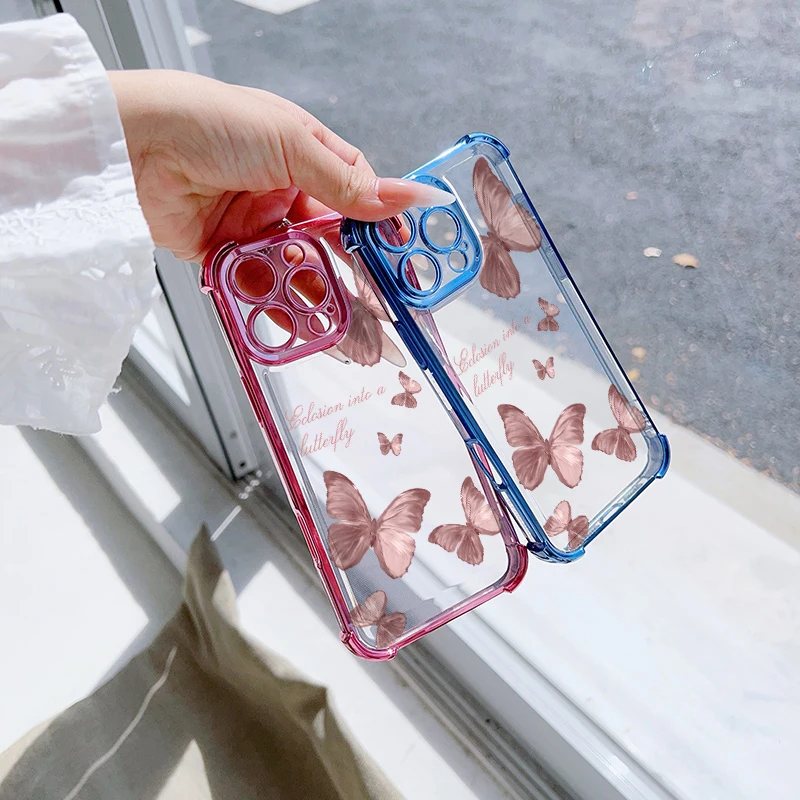 Butterfly Design Soft Case with Lanyard Chain