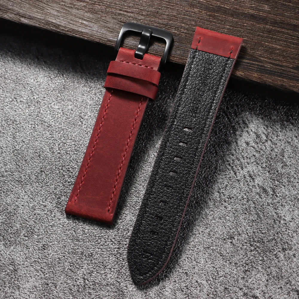 Calfskin Genuine Leather Watchbands - Premium Black & Brown Smartwatch Strap Collection