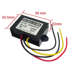 High - Efficiency DC Voltage Converter Step - Down Buck Regulator Transformer, 60W/18W Power Supply for Car and Solar Applications (DC 5V - 11V To 12V4A)
