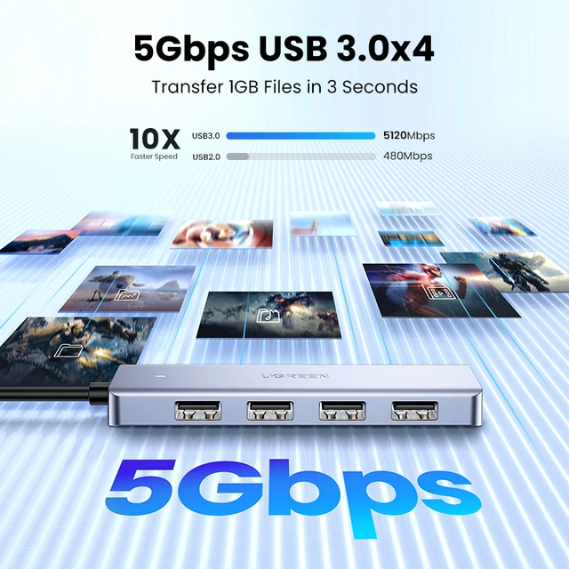 UGREEN USB C Hub 4 Ports USB Type C to USB 3.0 Hub Splitter Adapter for MacBook Pro iPad Pro Samsung Galaxy Note 10 S10 USB Hub 2