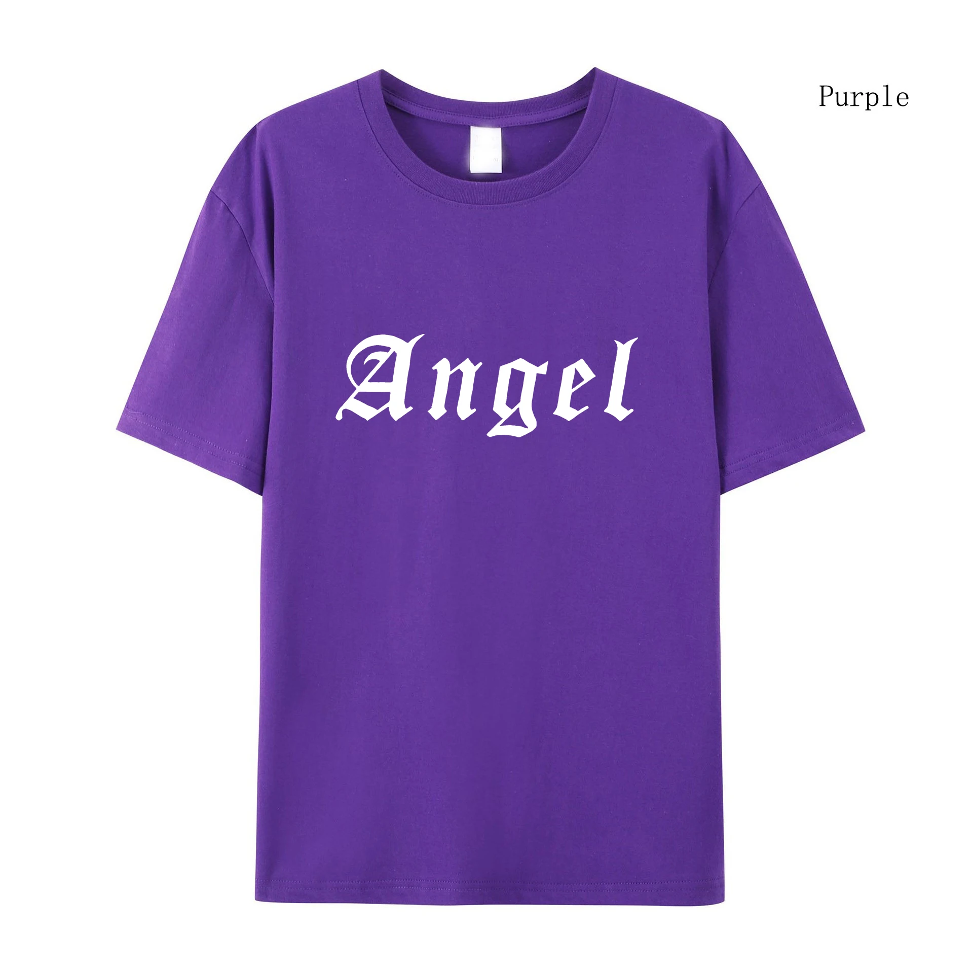 

Women's T-Shirt Angel Creativity Letter Printing short sleeved Fashion T-shirt Novelty Shoulder Drop Clothing HarajukuT-shirt