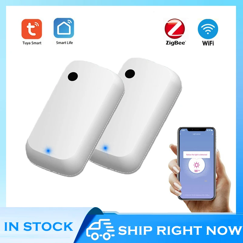 

Tuya Smart Illuminance Sensors Light Sensor Wifi/Zigbee Brightness Detector Smart Home Automation Work with Smart life Linkage