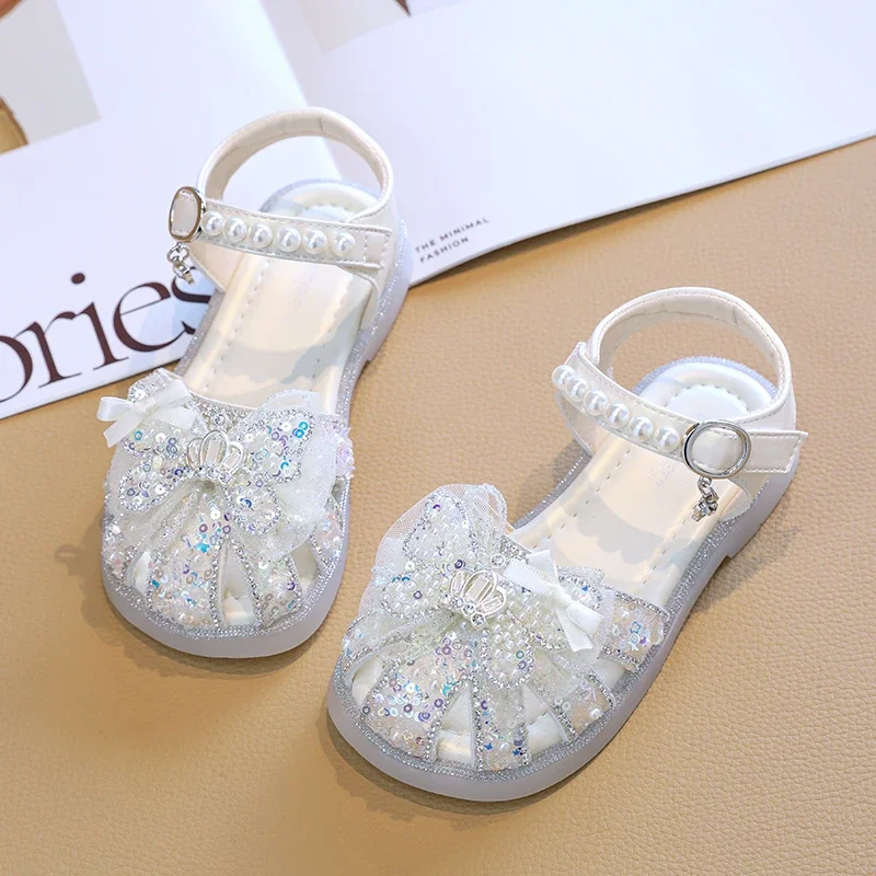 Girls Summer Flat Sandals Wedding Party Shoes