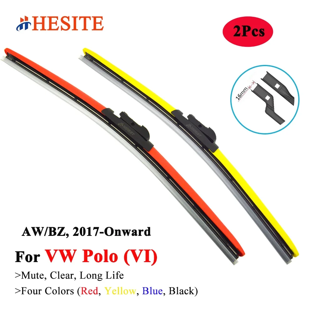 

HESITE Colorful Wiper Blades For VW Volkswagen Polo MK6 AW BZ Hatchback 2017 2018 2019 2020 2021 2022 2023 Car Windshield Brush