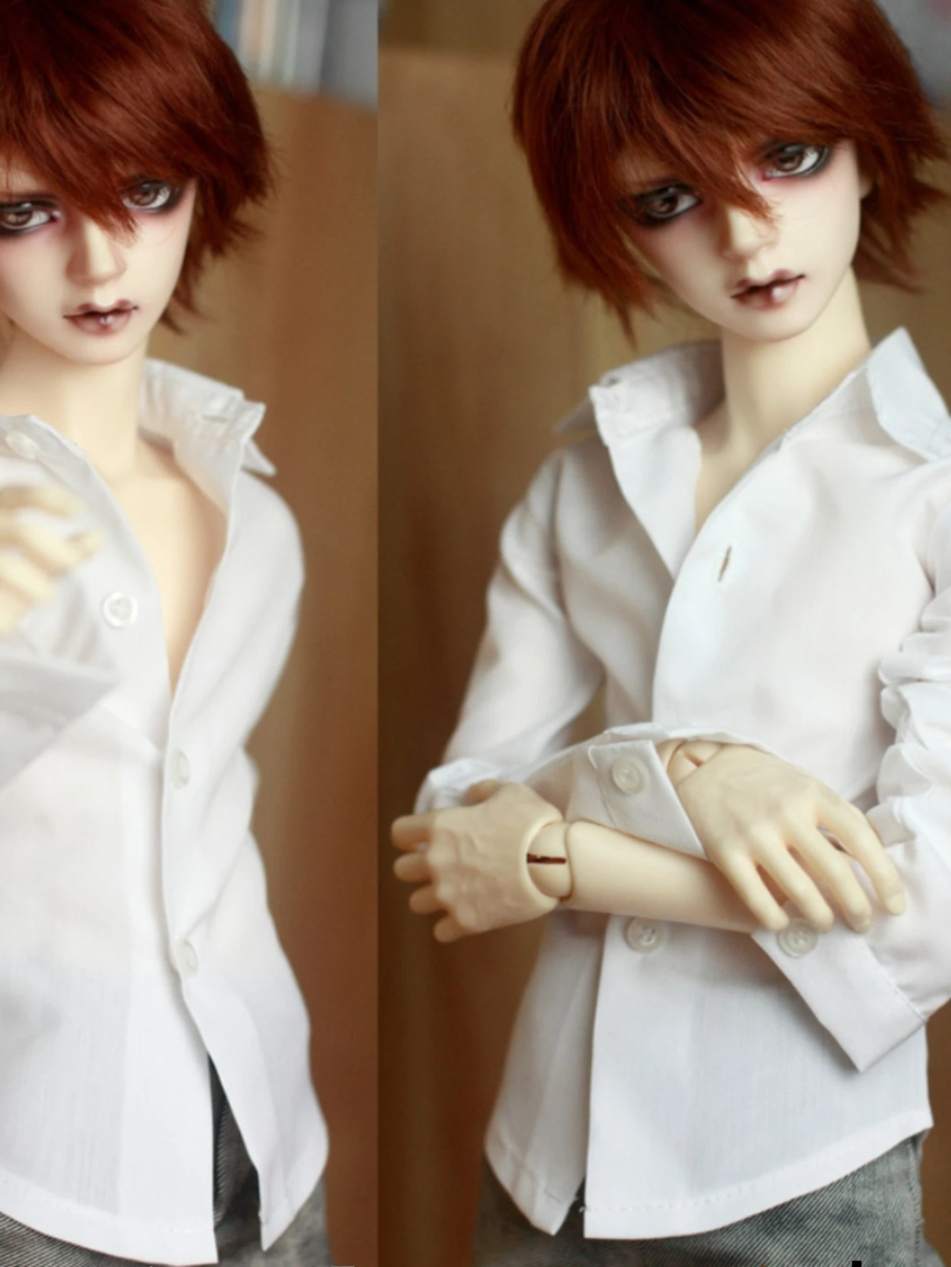 1/3 1/4 points SD17 Uncle BJD SD baby uses classic long sleeved white shirt as the base and the top is free of shipping free shipping bslm 06 points flat muffler mini miniature port 3 4