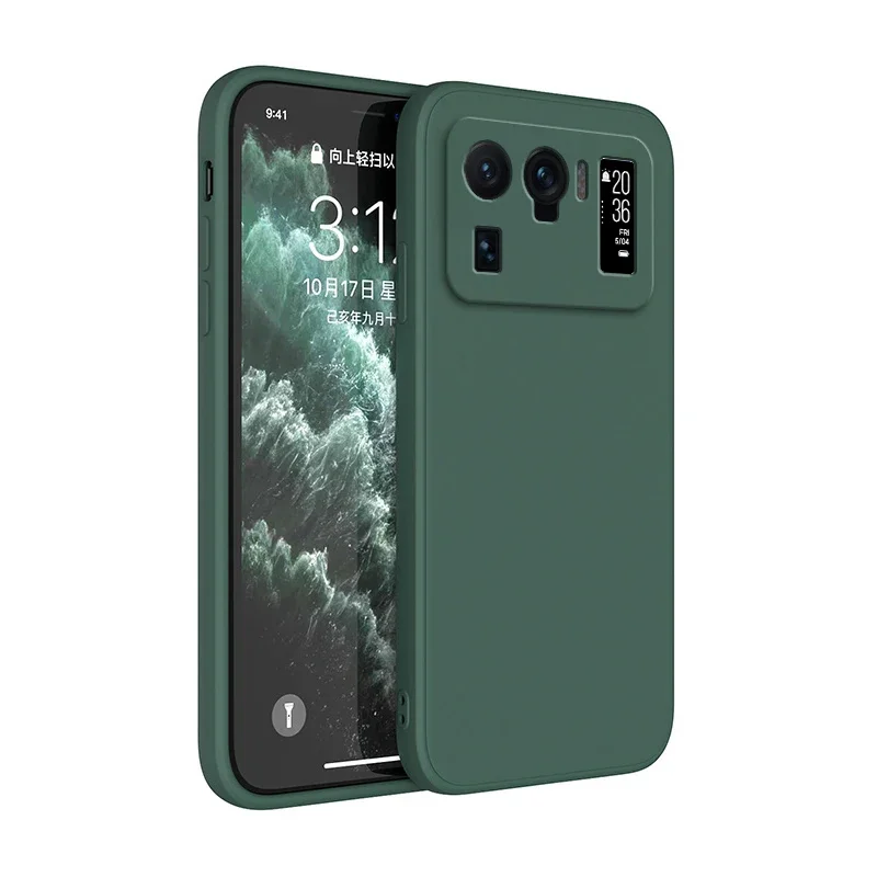 Candy Color Liquid Silicone Luxury Phone Case - Soft Protective Cover with Straight Edge Design