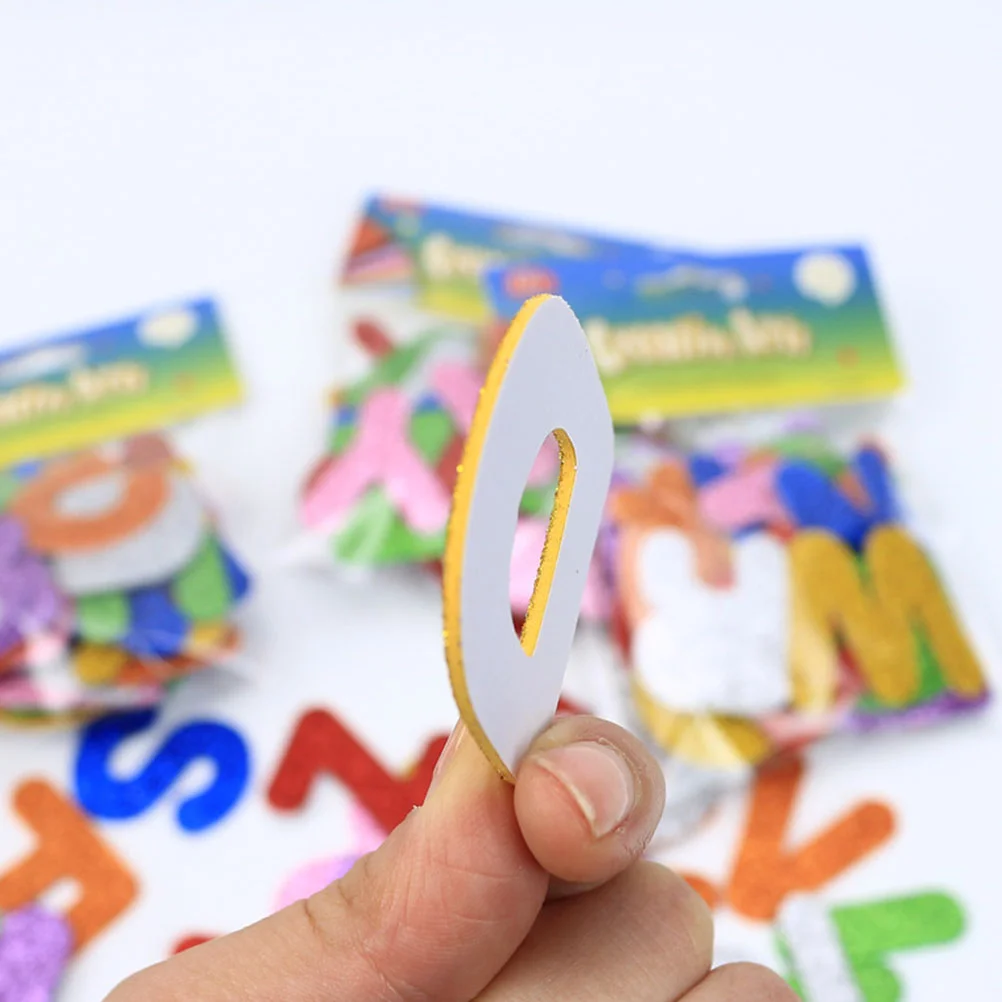 

2 Packs Alphanumeric Patch Reward Letter Stickers for DIY Supplies Number Colorful Alphabet Eva Adhesive Bright