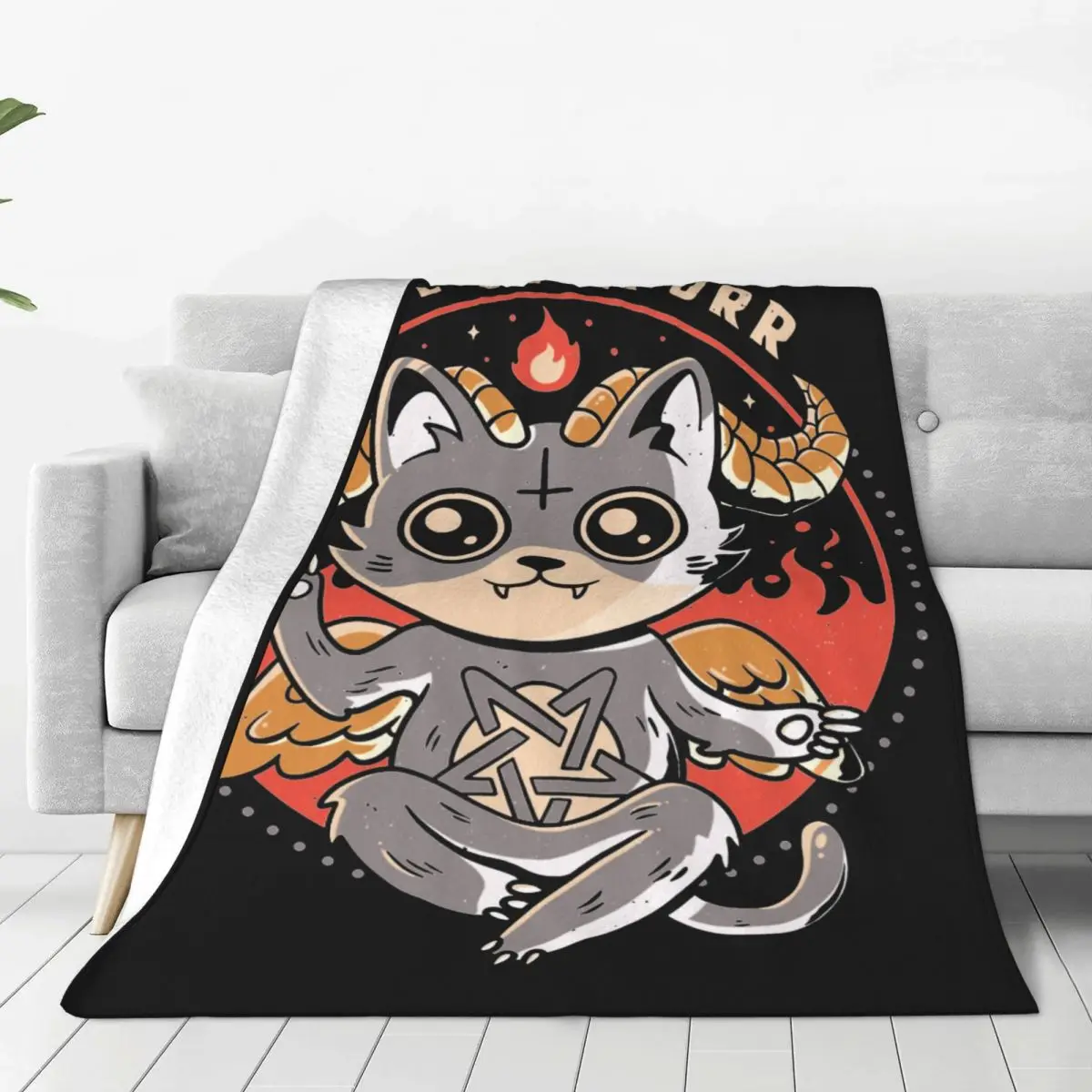 Grandine Lucipurr coperta in pile gatto demone satana lucifero Evil  Baphomet Horror coperte in metallo occulto per la casa auto tappeto pezzo -  AliExpress