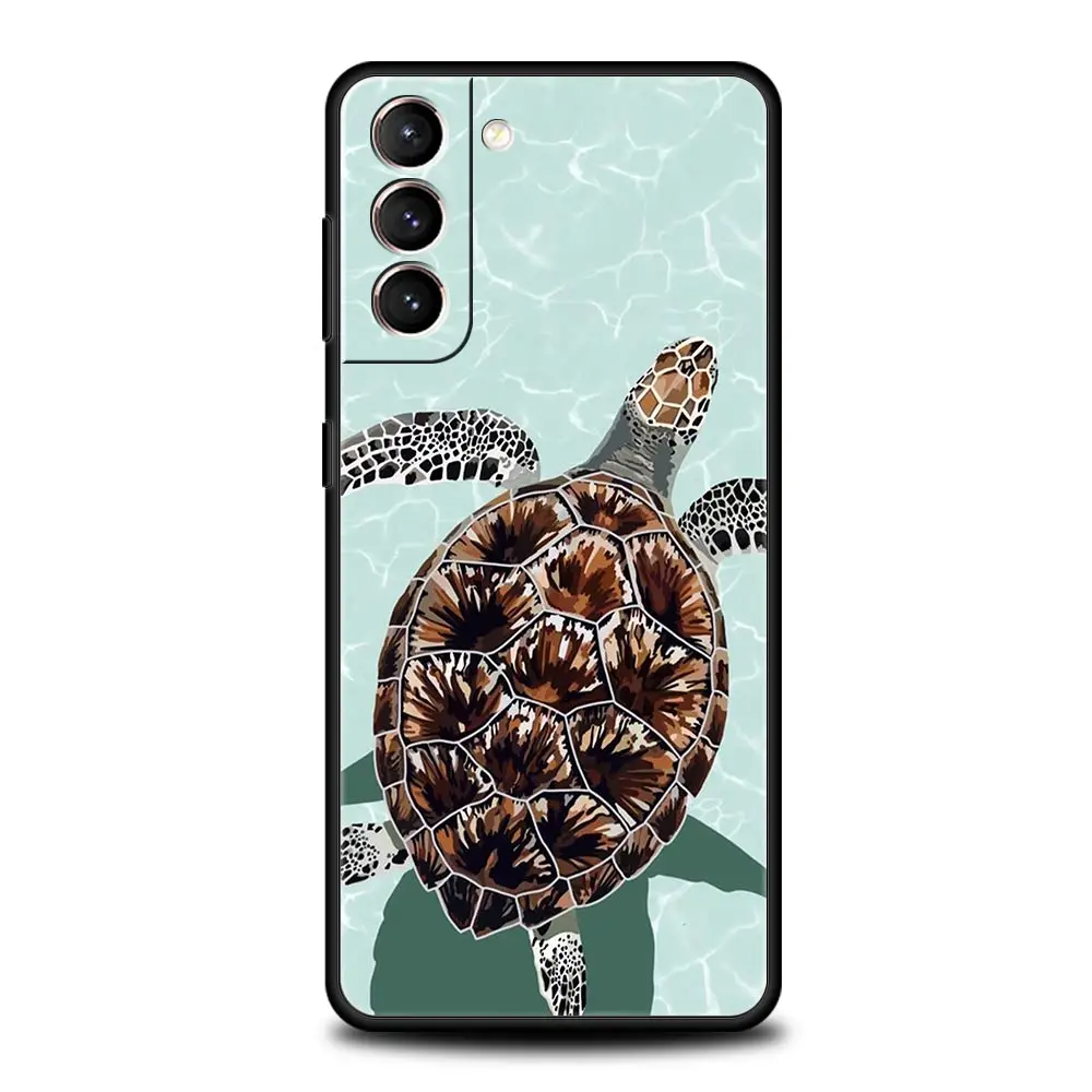 Charming Cartoon Sea Turtle Ocean Blue Phone Case Cover