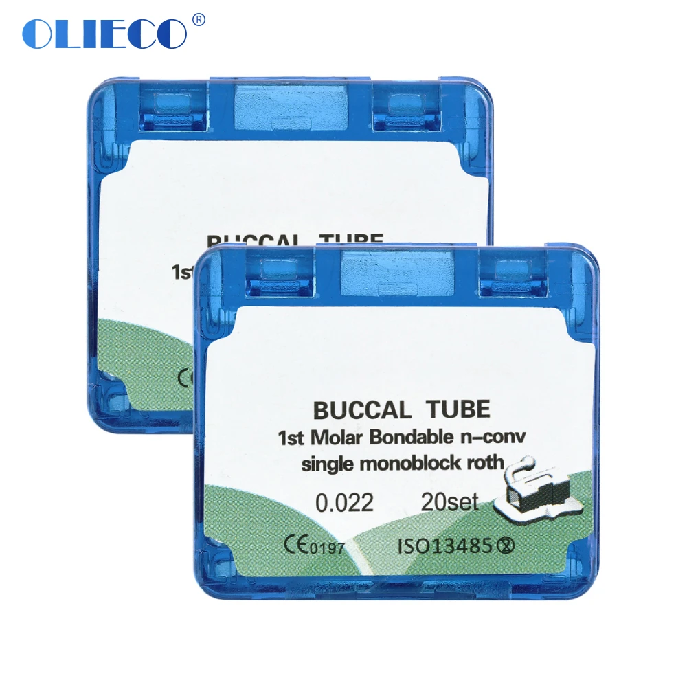 

40Sets Dental Orthodontic Buccal Tube MIM Monoblock 1st Single Molar Bondable Non-Convertible Braces MBT Roth 022 018 Lab Tools