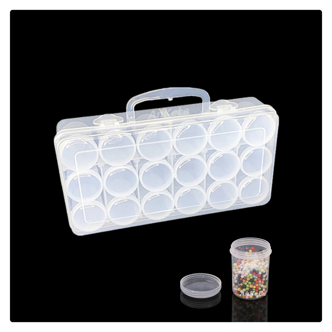 

Diamond Painting Accessories Storage Box 18 Bottles High Capacity Multipurpose Transparent Container for Beads Organizer Box