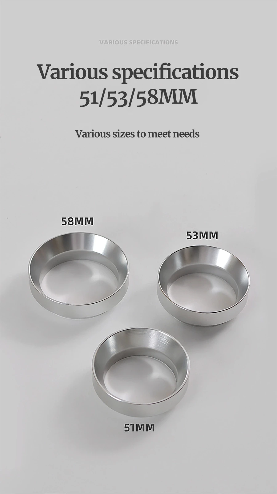 51/53/58mm Kaffee Catcher Ring Anti-fliegen Pulver Ring Grinder Catcher Ring Kaffee Griff Tuch pulver Dosierung Ring Kaffee Werkzeuge – Detail 8