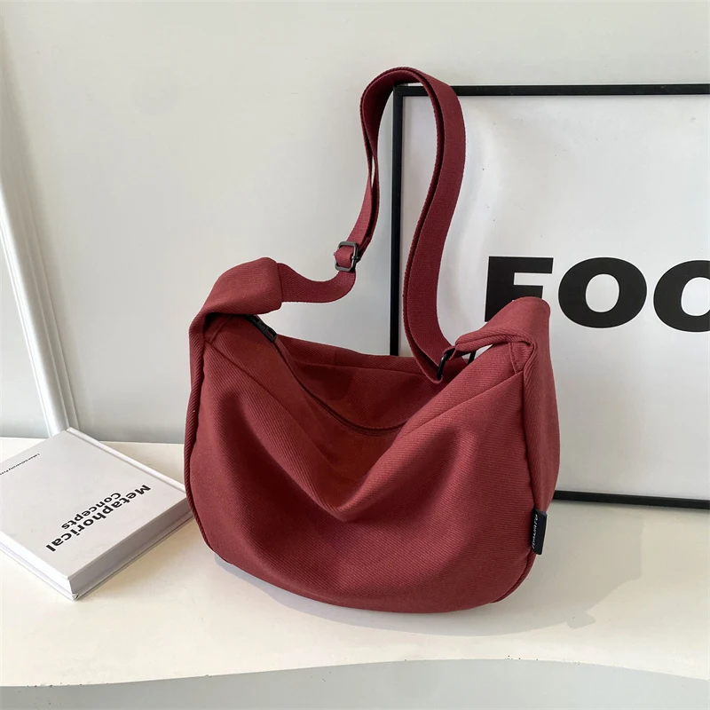 

Холщовые однотонные вместительные сумки через плечо, повседневная универсальная сумка через плечо 2024, женская сумка высокого качества, женские сумки