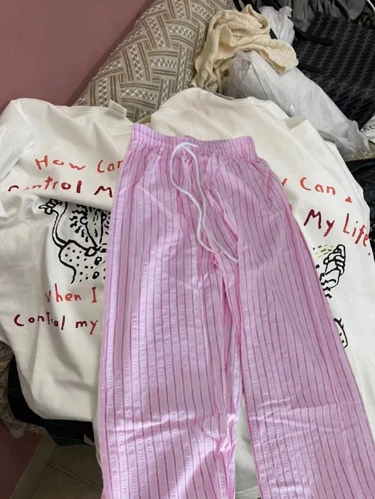Cute Striped Pajama Pants, customer photo