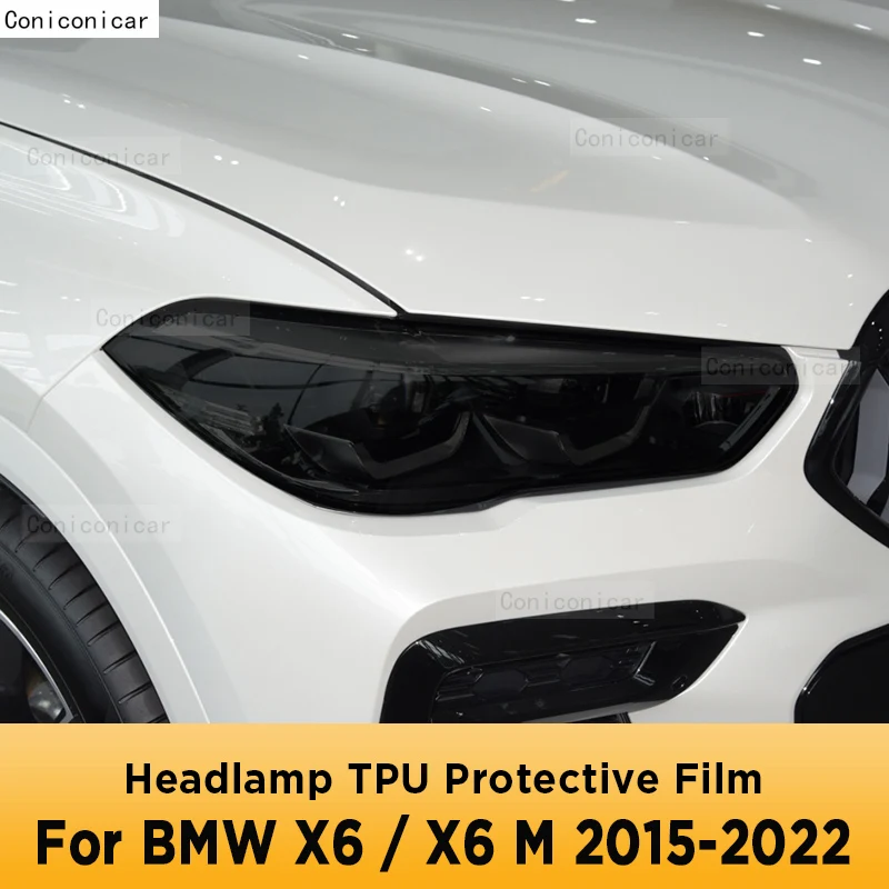 

For BMW X6 F16 G06 X6M F86 F96 2015-2022 Car Headlight Tint Black Protective Film Cocer Vinyl Protection TPU Sticker Accessories