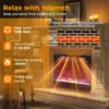 Electric Fireplace Inserts 23-inch Wide, 1500W Recessed Fireplace Insert with Remote Control, 6 Flame Colors 5