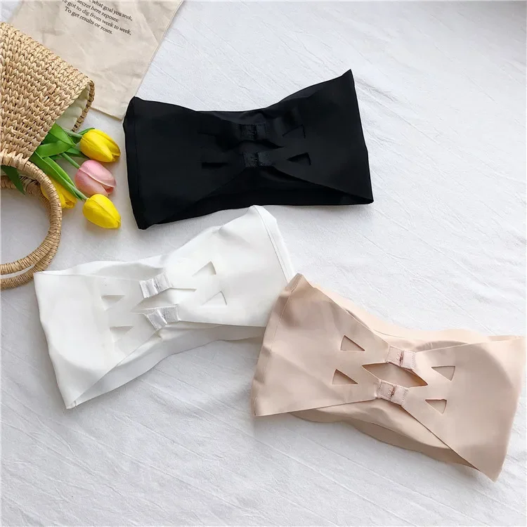 Women Tube Tops Lingerie Bra One Piece Seamless Tube Tops Women Invisible Bra Intimates Strapless Bustier Bandeau Breathable Wrapped Chest Underwear