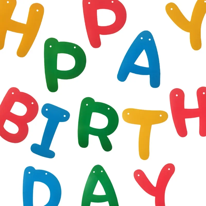 Happy Birthday Sign Colored Personalized Happy Birthday Banner Girl Child Party Baby Shower Decorations Garland Flags
