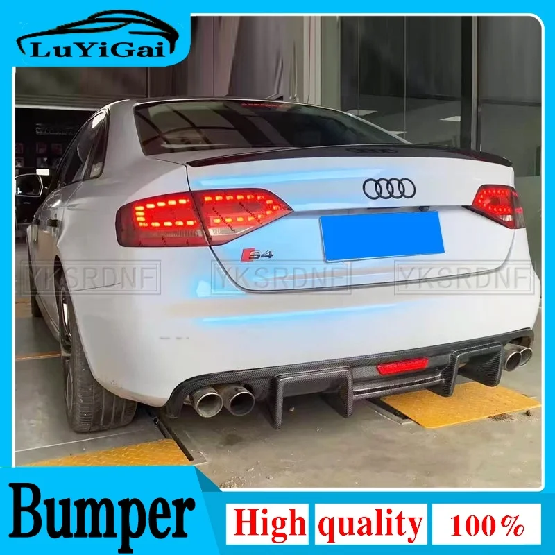 

K-образный диффузор для заднего бампера из углеродного волокна для Audi A4 B8 S4 2009 2010 2011 2012, комплект для кузова автомобиля, задний диффузор, аксессуары
